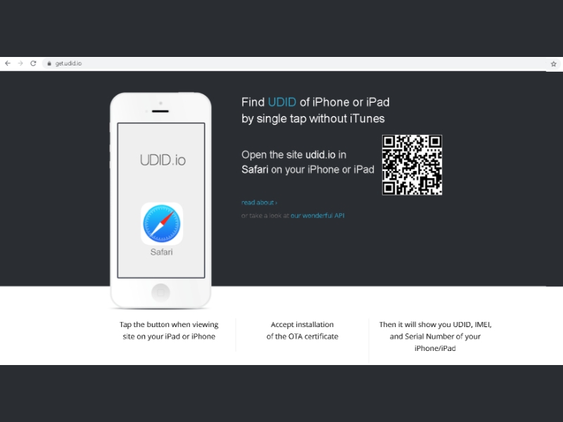 scan UDID QR code on your iPhone