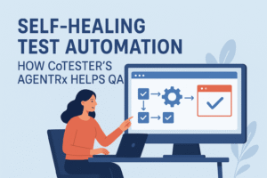 Self healing test automation banner.
