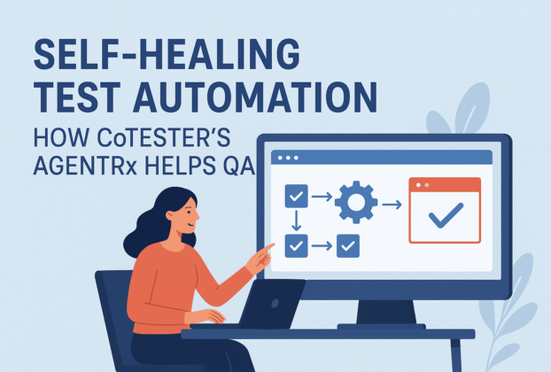Self healing test automation banner.