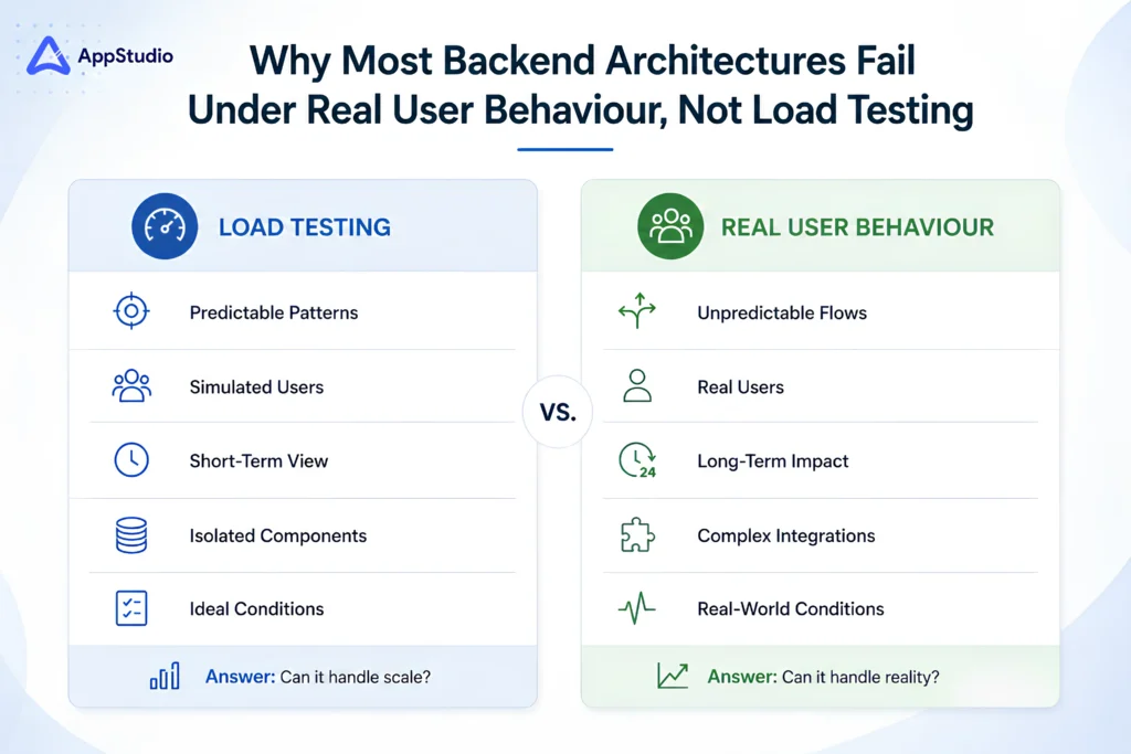 Why Most Backend Architectures Fail Under Real User Behaviour, Not Load Testing