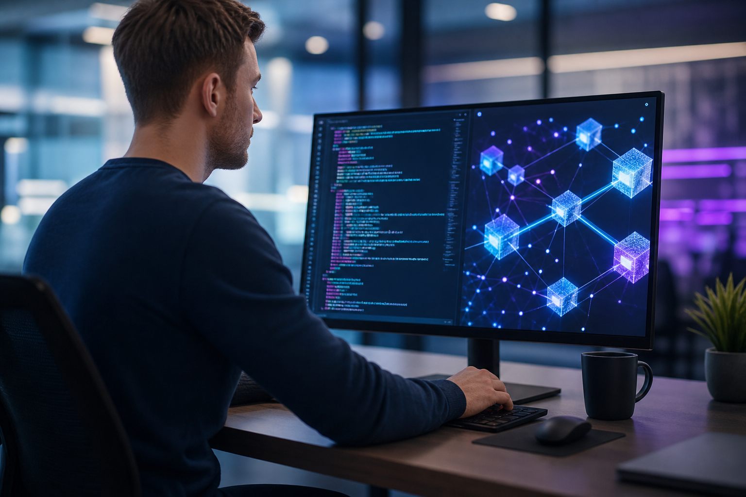 Blockchain developer building a decentralized app and smart contracts at AppStudio